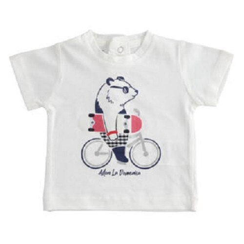 Tricou baiat Sarabanda cu urs, Alb