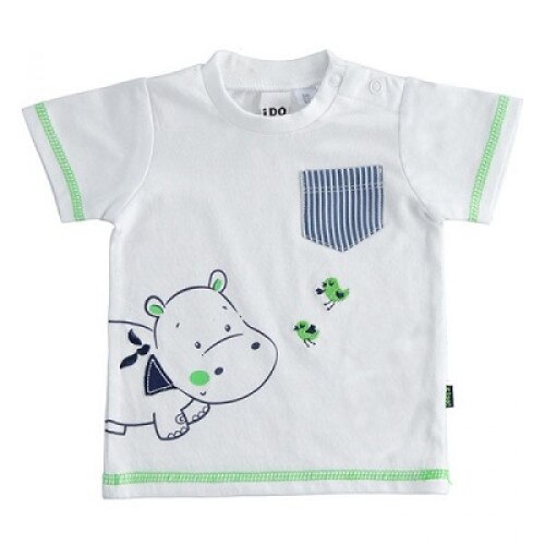 Tricou baieti Ido cu buzunar, Alb
