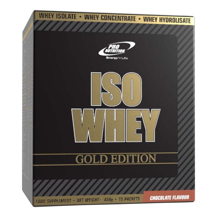Supliment proteic, Iso Whey Gold Edition, ciocolata , 15 plicuri x 30g