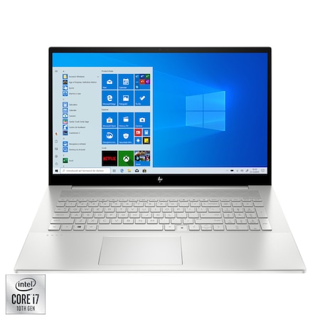Laptop HP ENVY 17-cg0003nq cu procesor Intel Core i7-1065G7 Pana la 3.90 GHz, 17.3", Full HD, 8GB, 512GB SSD, Nvidia GeForce MX330 2GB, Windows 10 Home, Natural Silver