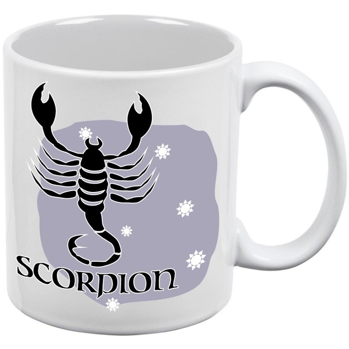 Cana alba personalizata zodia scorpion, 325 ml