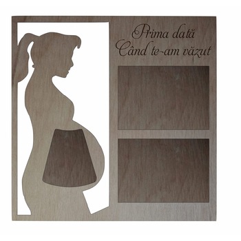 Rama foto pentru ecografie+2 rame foto, Lemn, 25x25 cm Rama foto pentru ecografie+2 rame foto, Lemn, 25x25 cm