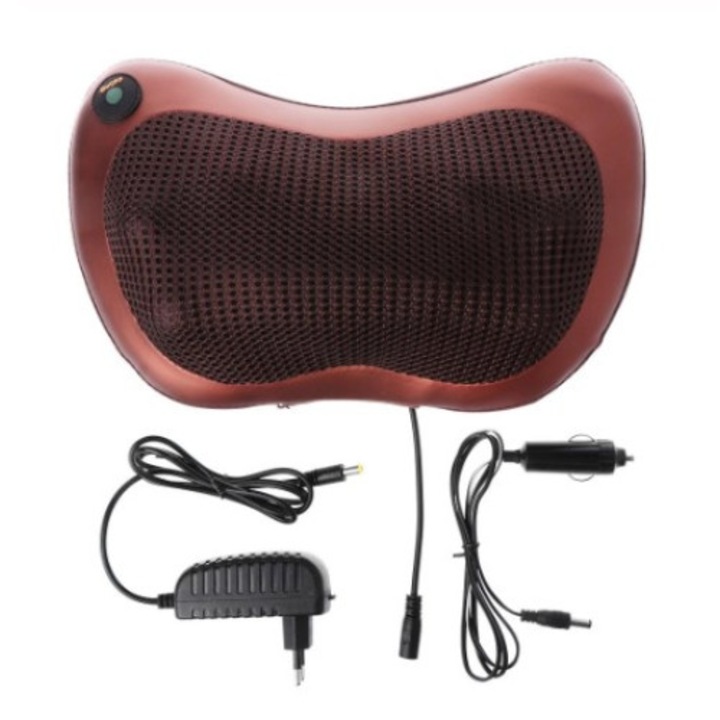 Масажна възглавница SIKS с 3 нагревателни глави, 20 W, Идеална за кола и дома, Релакс, Инфрачервен