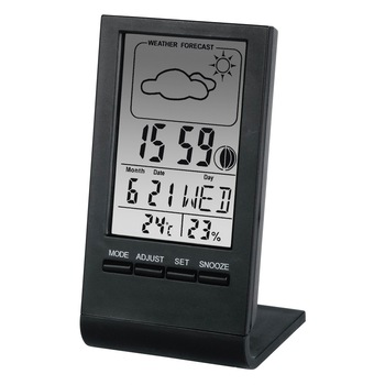 Termometru si higrometru Hama TH-100, Barometru, Alarma, Functie calendar, Fazele lunii, Negru Termometru si higrometru Hama TH-100, Barometru, Alarma, Functie calendar, Fazele lunii, Negru