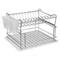Suport de vase si tacamuri pe 2 nivele, pentru bucatarie, ATS, cu tava de scurgere apa, nu rugineste