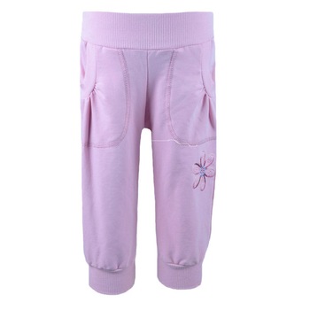 Pantaloni sport, fete, Pifou, cu floricica, Roz