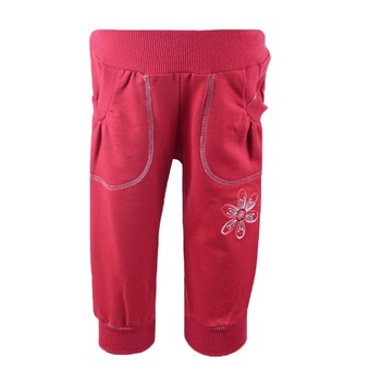 Pantaloni sport, fete, Pifou, cu floricica, Rosu
