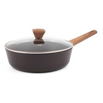 Tigaie universala, Luigi Ferrero, BRUGGE FR-2674WH, Aluminiu, Capac din sticla, Capacitate 1.9 L, 26 x 7.4 cm, Maro Tigaie universala, Luigi Ferrero, BRUGGE FR-2674WH, Aluminiu, Capac din sticla, Capacitate 1.9 L, 26 x 7.4 cm, Maro