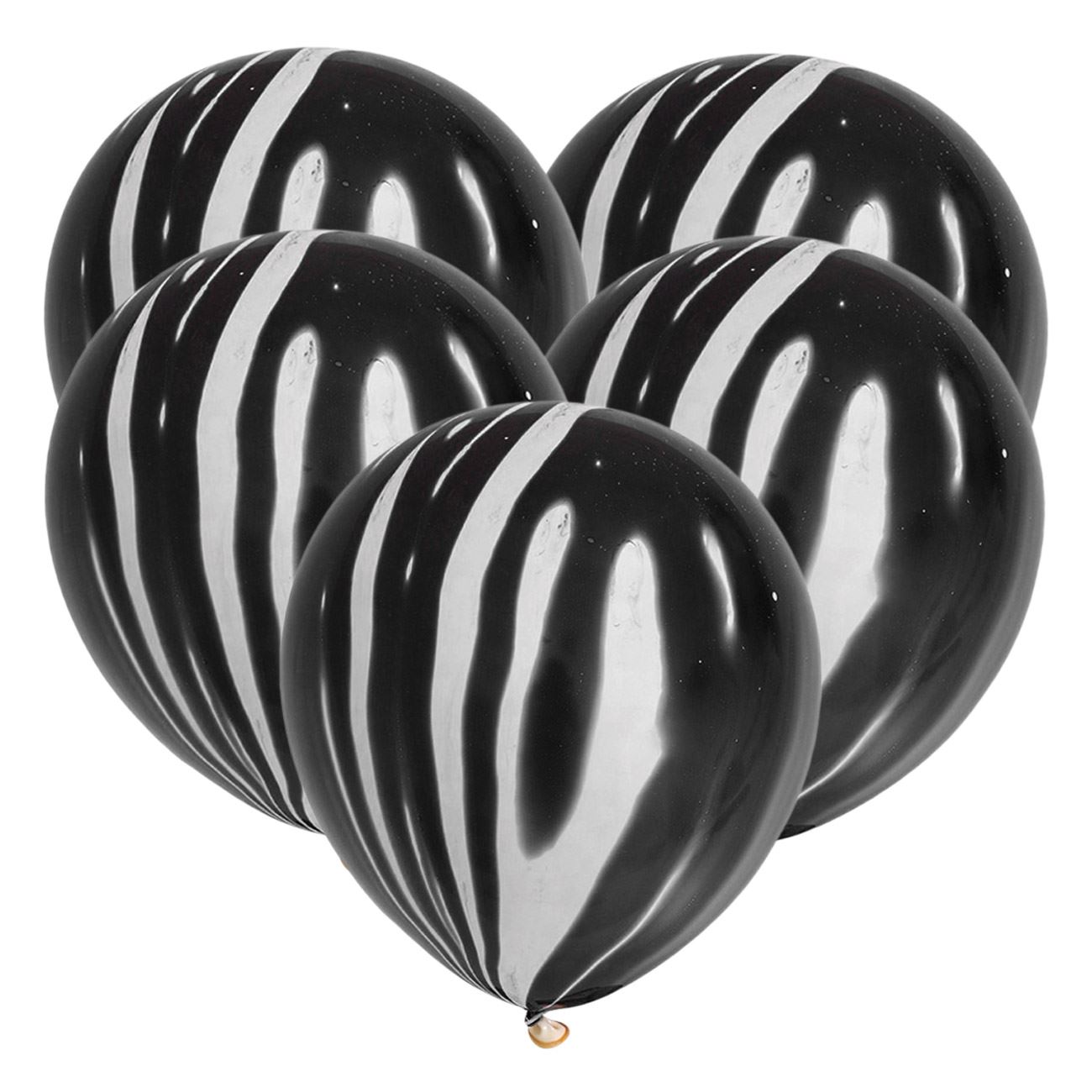 Set 10 de baloane, Zola®, Acadele negru/alb, dimensiune 30 cm