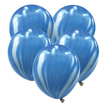 Set 10 de baloane, Zola®, Acadele alb/albastre, dimensiune 30 cm Set 10 de baloane, Zola®, Acadele alb/albastre, dimensiune 30 cm