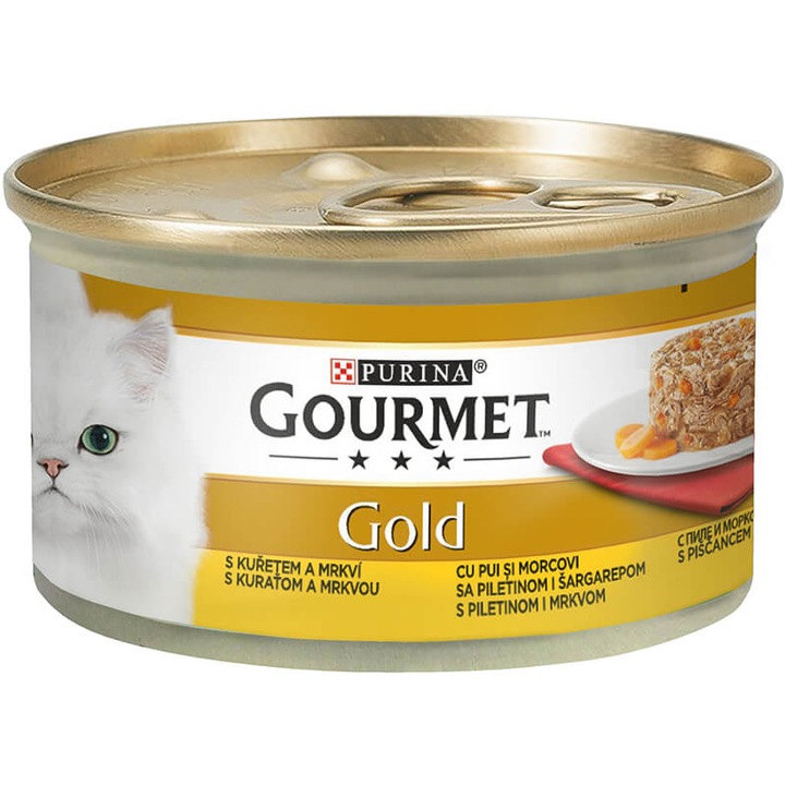 pachet 12 x hrana umeda pentru pisici gourmet gold savoury cake pui si morcovi 85g imagen 26_0_
6
