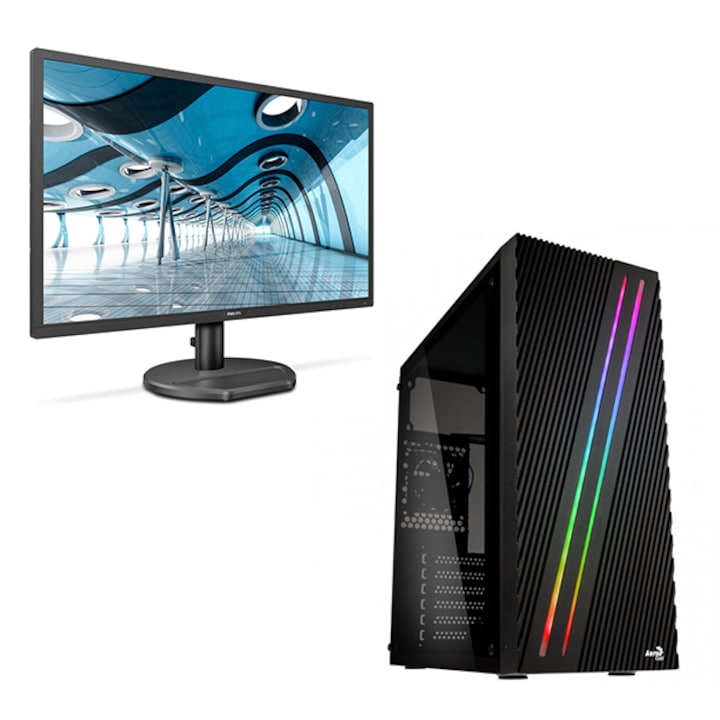 Assassinate donor adventure Pachet sistem PC Gaming Pro377, Procesor Intel® Core™ I7 3,4 GHz, 16GB RAM,  Capacitate stocare 120SSD + 2TB HDD, placa video RX550, SuperCase, Monitor  21.5" - eMAG.ro