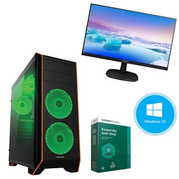 Pachet sistem PC Gaming Pro457, Procesor Intel® Core™ I5 4570 GHz, 8GB RAM, Capacitate stocare 240SSD, placa video GeForce GT710, Bluelight, WIN 10 Home 64bit, Kaspersky Antivirus + Monitor 21 Pachet sistem PC Gaming Pro457, Procesor Intel® Core™ I5 4570 GHz, 8GB RAM, Capacitate stocare 240SSD, placa video GeForce GT710, Bluelight, WIN 10 Home 64bit, Kaspersky Antivirus + Monitor 21