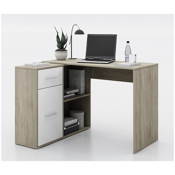 Birou Irim Gamma, 112x50x77 cm, raft incorporat 88x29x74 cm, Sonoma/Alb Birou Irim Gamma, 112x50x77 cm, raft incorporat 88x29x74 cm, Sonoma/Alb