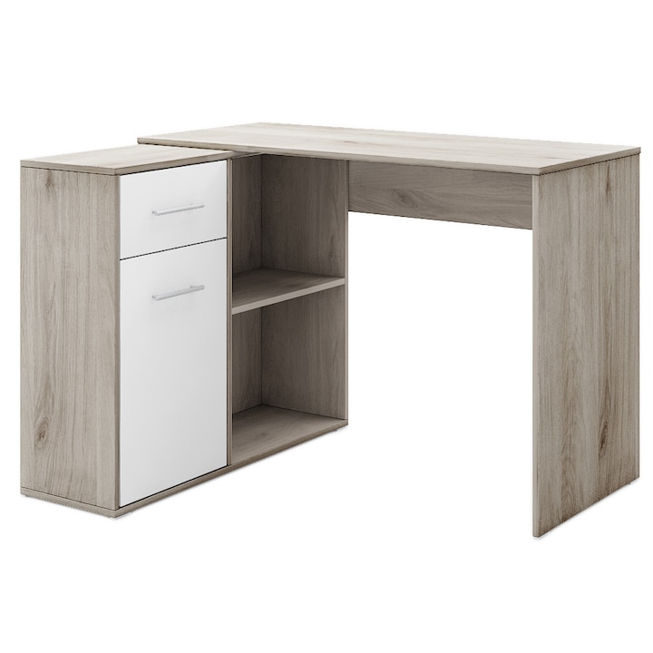Irim Gamma Íróasztal, 112x50x77 cm, beépített polc 88x29x74 cm, Sonoma/Fehér