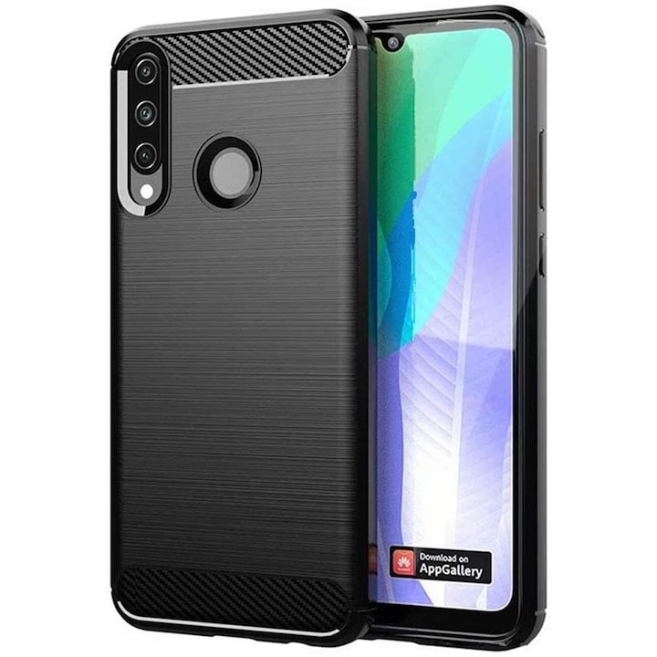 Предпазен гръб Forcell Carbon Case за Huawei Y6p, Черен