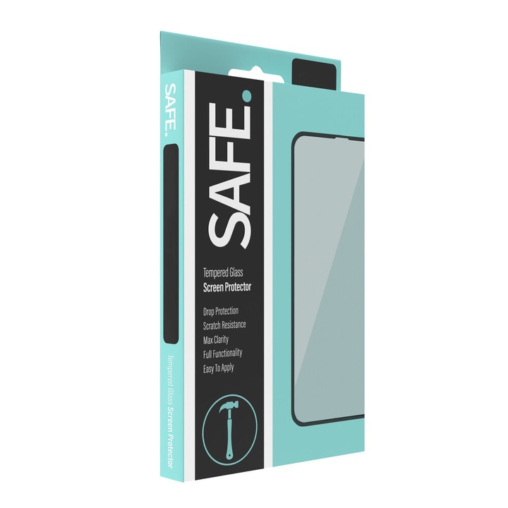 Стъклен протектор Safe за Apple iPhone X/Xs/11 Pro, Case Friendly, Black