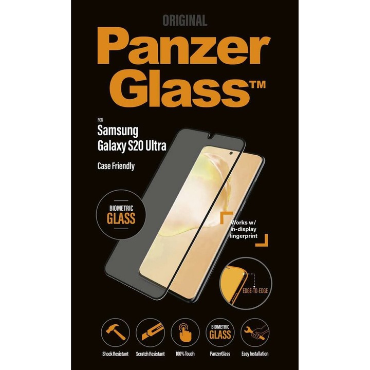 Стъклен протектор PanzerGlas за Samsung Galaxy S20 Ultra , Biometric, Case Friendly