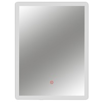 Oglinda Baie, Moderna Dreptunghiulara, 80 x 60 cm, Iluminta Led Touch Senzor, Cadran Margine Luminata