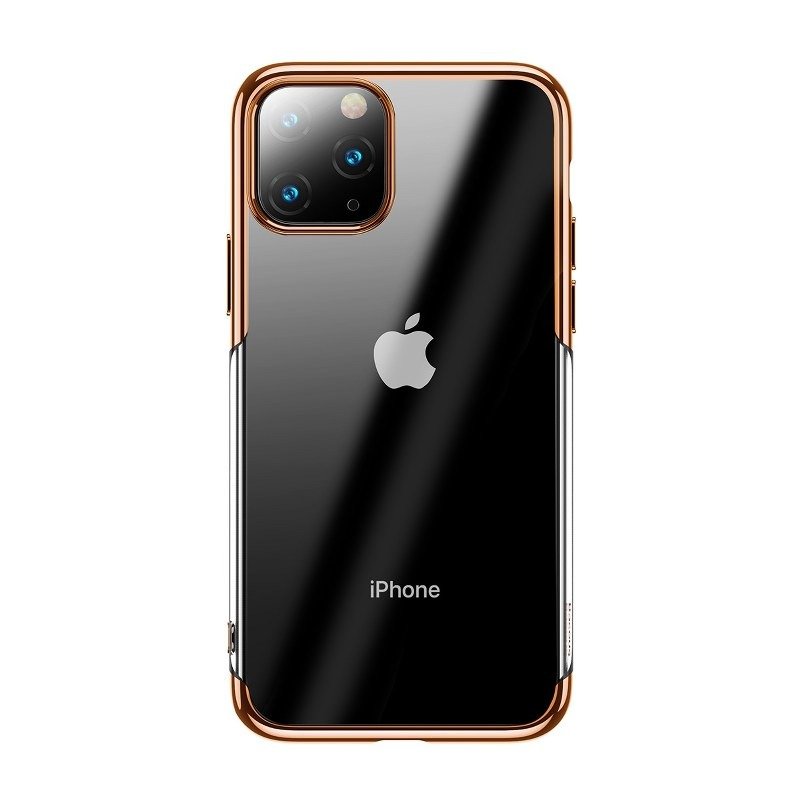 Husa Premium Baseus Shining, iPhone 11 Pro, 5.8 Inch, Gold Transparent