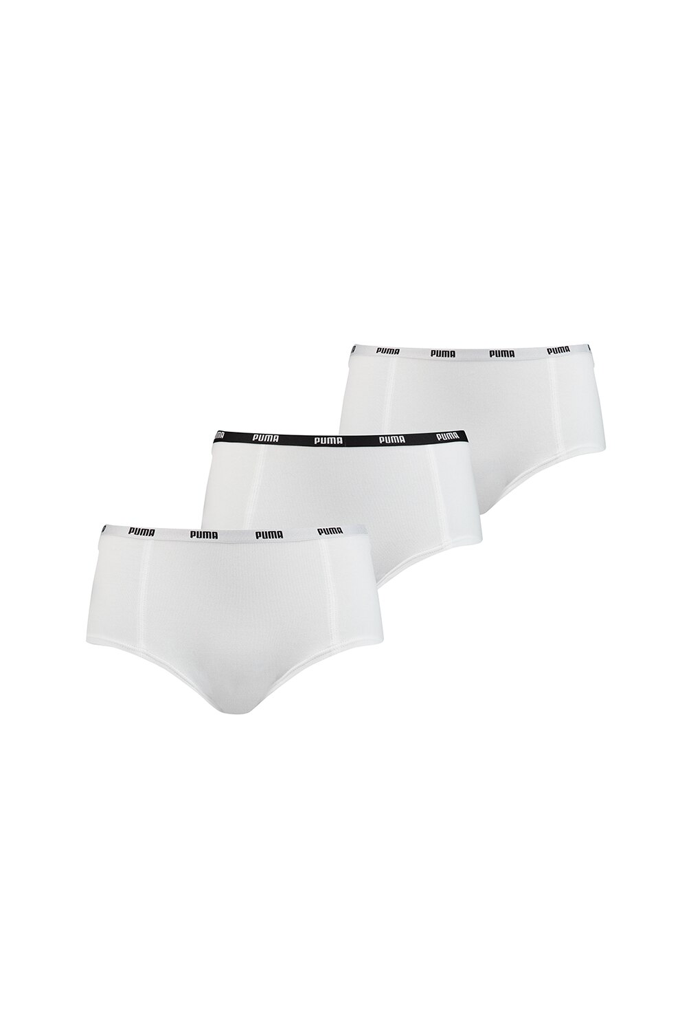 Puma, Set de chiloti hipster - 3 perechi, Alb optic/Negru