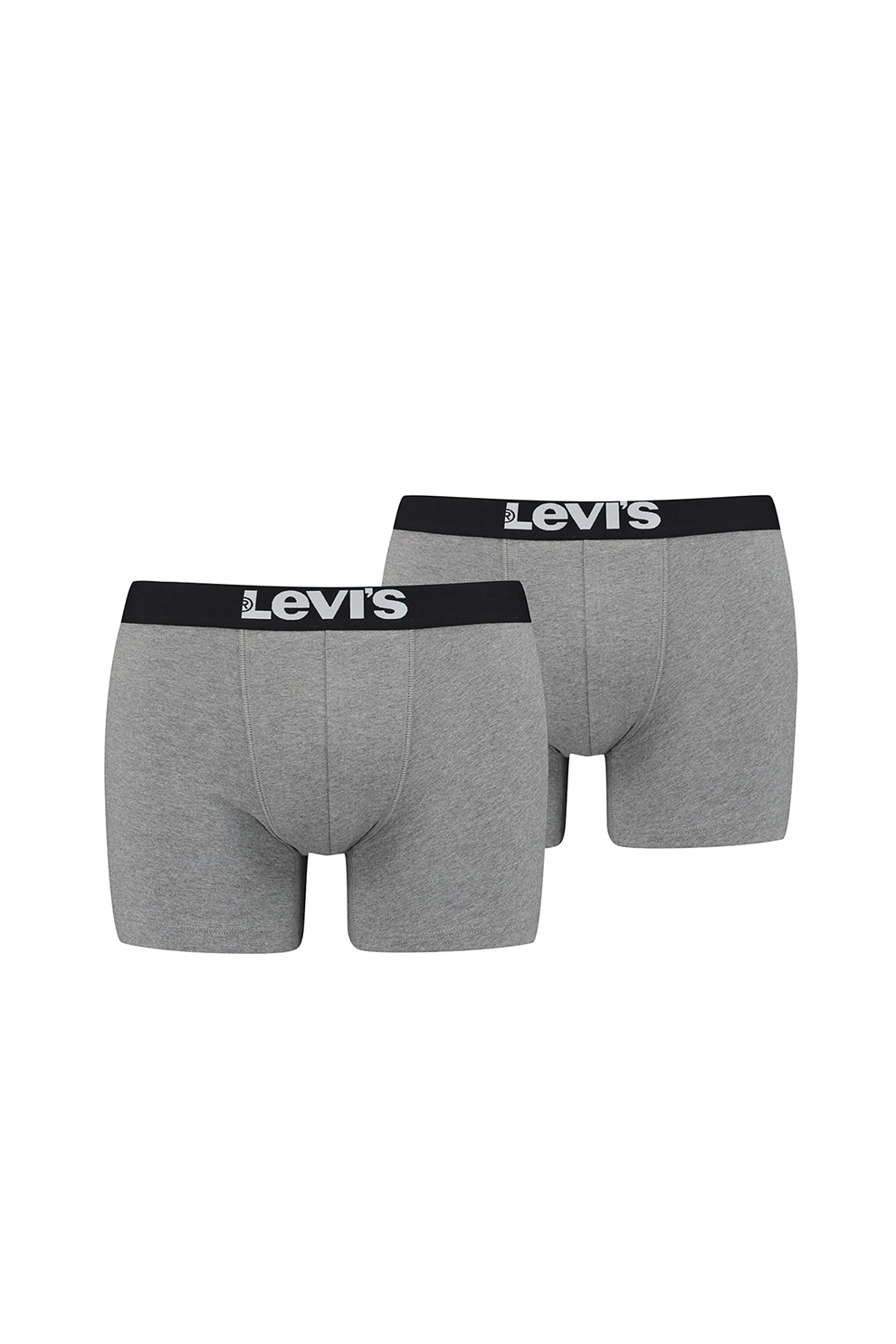 Levi's, Боксерки с лого - 2 чифта, Сив меланж, Черен, S - eMAG.bg