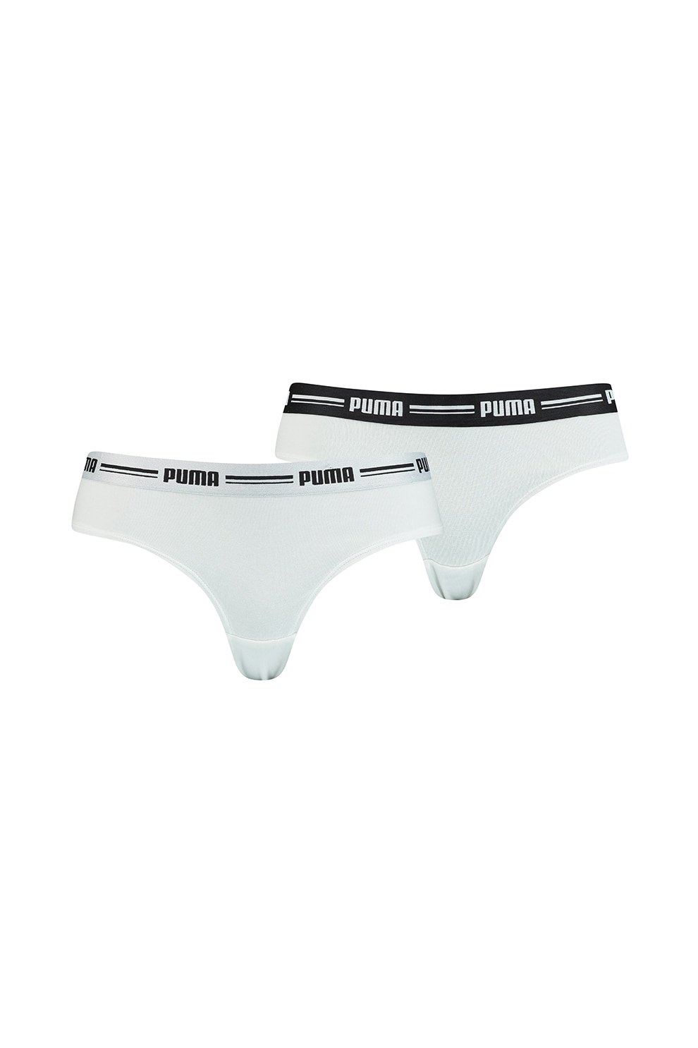 Puma, Set de chiloti hipster din amestec de modal si bumbac - 2 perechi, Alb