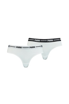 Puma, Set de chiloti hipster din amestec de modal si bumbac - 2 perechi, Alb Puma, Set de chiloti hipster din amestec de modal si bumbac - 2 perechi, Alb