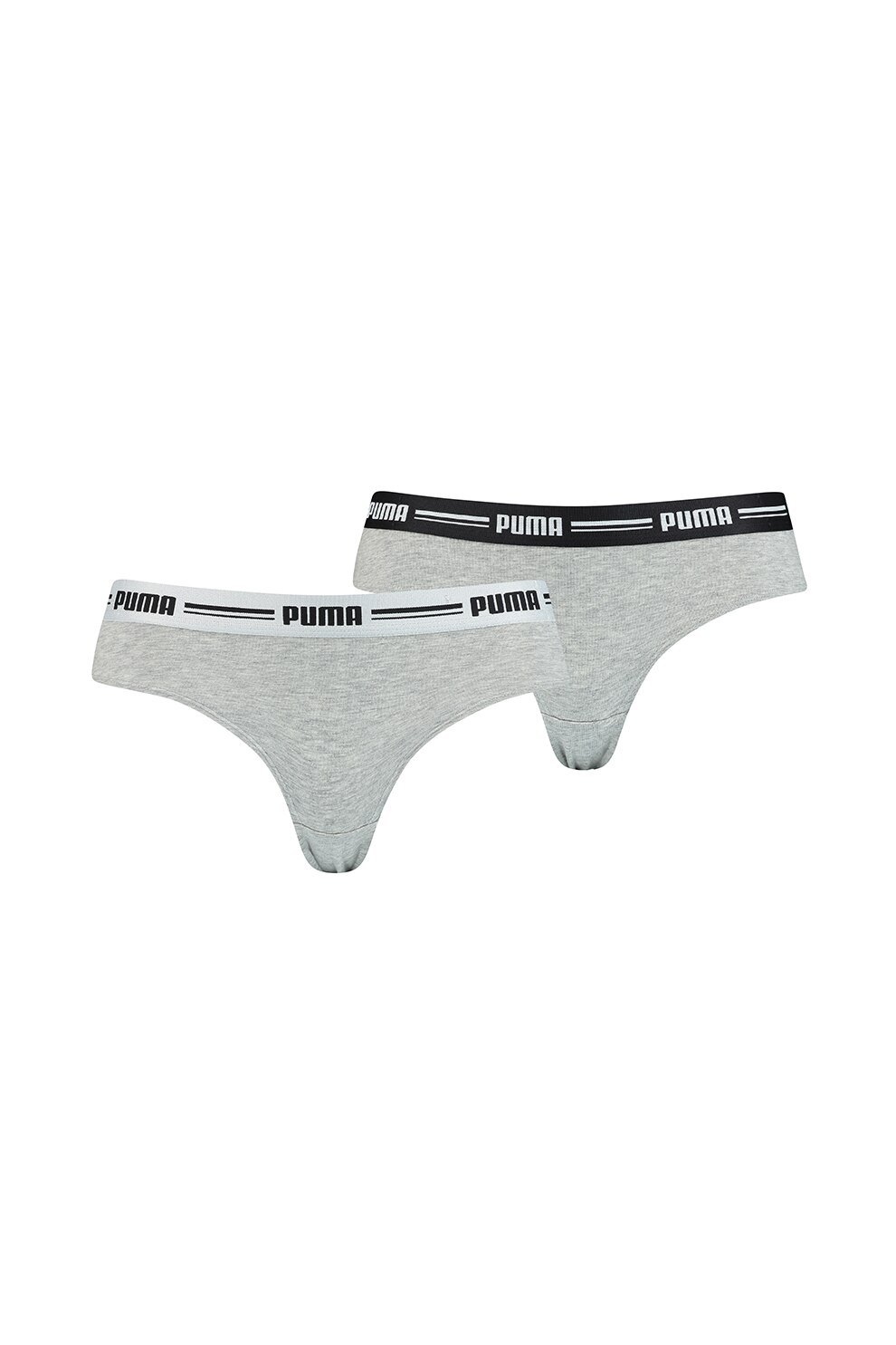 Puma, Set de chiloti hipster din amestec de modal si bumbac - 2 perechi, Gri deschis melange