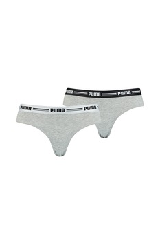 Puma, Set de chiloti hipster din amestec de modal si bumbac - 2 perechi, Gri deschis melange Puma, Set de chiloti hipster din amestec de modal si bumbac - 2 perechi, Gri deschis melange