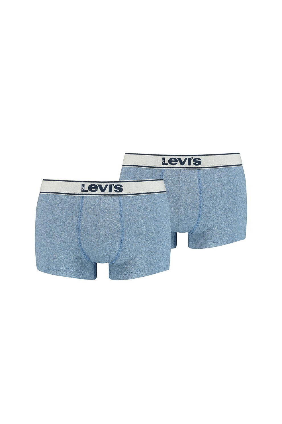 Levi's, Set de boxeri cu banda logo in talie - 2 perechi, Bleu melange