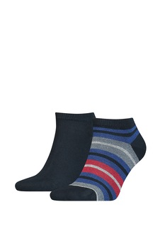 Tommy Hilfiger, Set de sosete scurte - 2 perechi, Albastru/Rosu, 39-42 Tommy Hilfiger, Set de sosete scurte - 2 perechi, Albastru/Rosu, 39-42