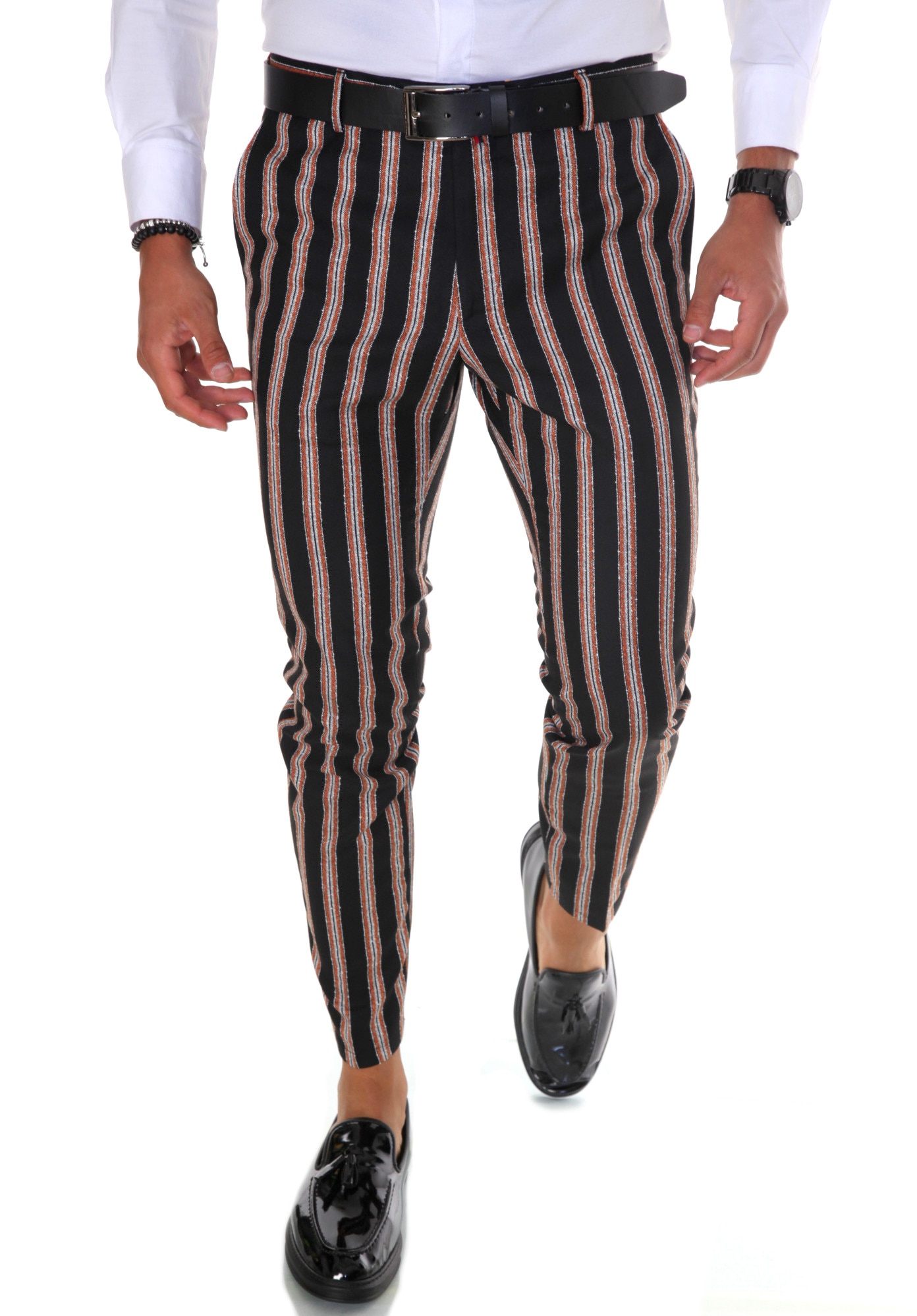 Pantaloni eleganti, pentru barbati, slim fit, negri, B1883, Negru