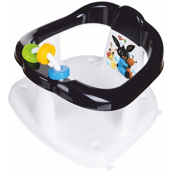 Scaun de baie pentru bebe, cu jucarii, Antiderapant, Bing, Alb cu negru Scaun de baie pentru bebe, cu jucarii, Antiderapant, Bing, Alb cu negru