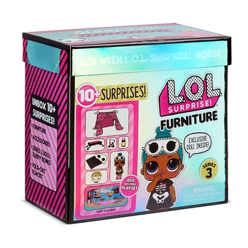 Set L.O.L. Surprise! Furniture Sleepover cu Sleepy Bones Set L.O.L. Surprise! Furniture Sleepover cu Sleepy Bones