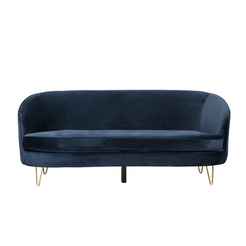 Canapea fixa 3 locuri Penelope, Mobila Sigma, catifea dark blue, 196x83x79 cm Canapea fixa 3 locuri Penelope, Mobila Sigma, catifea dark blue, 196x83x79 cm