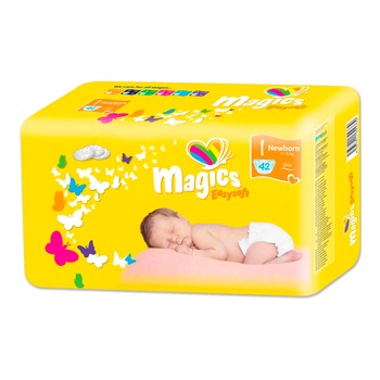 Scutece Magics Easysoft Marime 1 Newborn, 2-5 kg, 42 bucati Scutece Magics Easysoft Marime 1 Newborn, 2-5 kg, 42 bucati