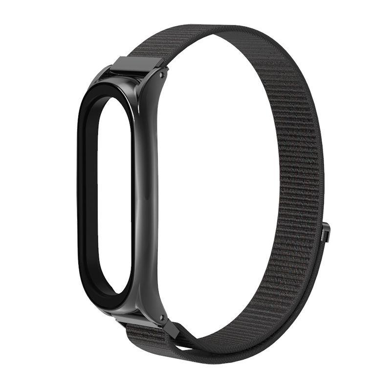 Curea material textil Tech-Protect Nylon Xiaomi Mi Band 5/6/6 NFC Black