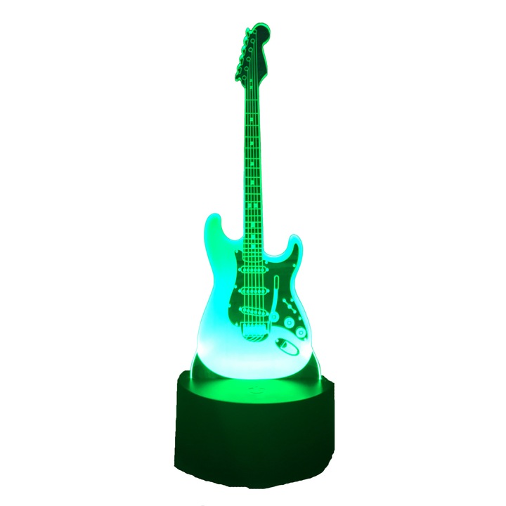 3D Led Illúzió Lámpa Gitár Színváltós éjjeli lámpa