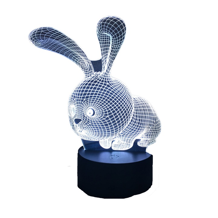 3D Led Illúzió Lámpa Nyuszi Színváltós éjjeli lámpa