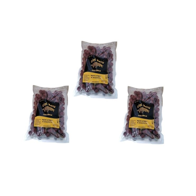 Pachet 3 kg Boilies Solubile 20 mm aroma Squid Octopus Strawberry
