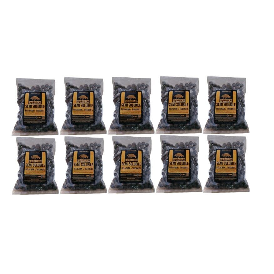 Pachet 10 kg Boilies Nadire Semisolubile 20 mm aroma belachan & tigernuts by Accesfishing