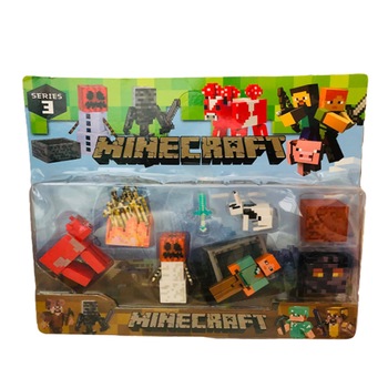 Set 8 figurine Minecraft, seria 3 , om de zapada si iepure, +3 ani Set 8 figurine Minecraft, seria 3 , om de zapada si iepure, +3 ani