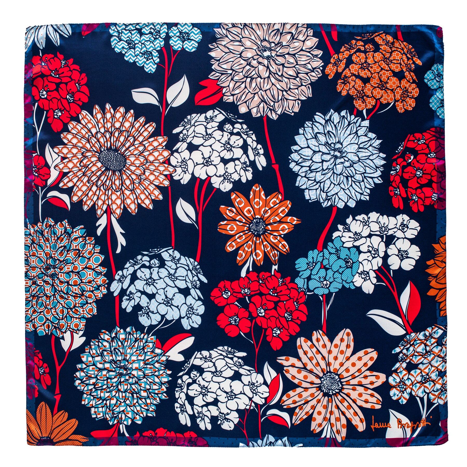 Esarfa matase Secret Garden blue