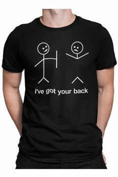 tricou personalizat pentru barbati imprimat cu mesajul quotive got your backquot negru negru imagen 5_0_
0