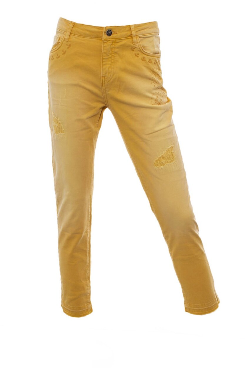 Pantaloni, Desigual 73P2JC9, Galben mustar