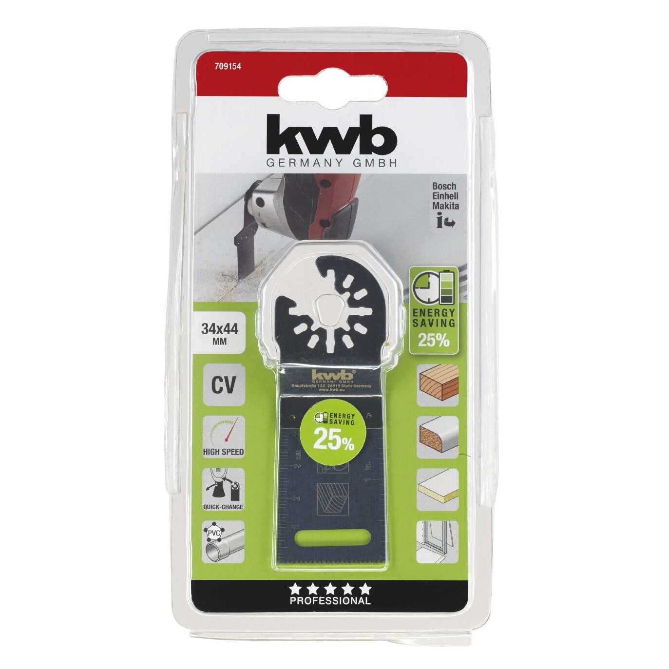 Lama Multifunctional MG, dreapta, latime 34 mm/adancime 44mm pentru lemn si plastic, KWB Professional