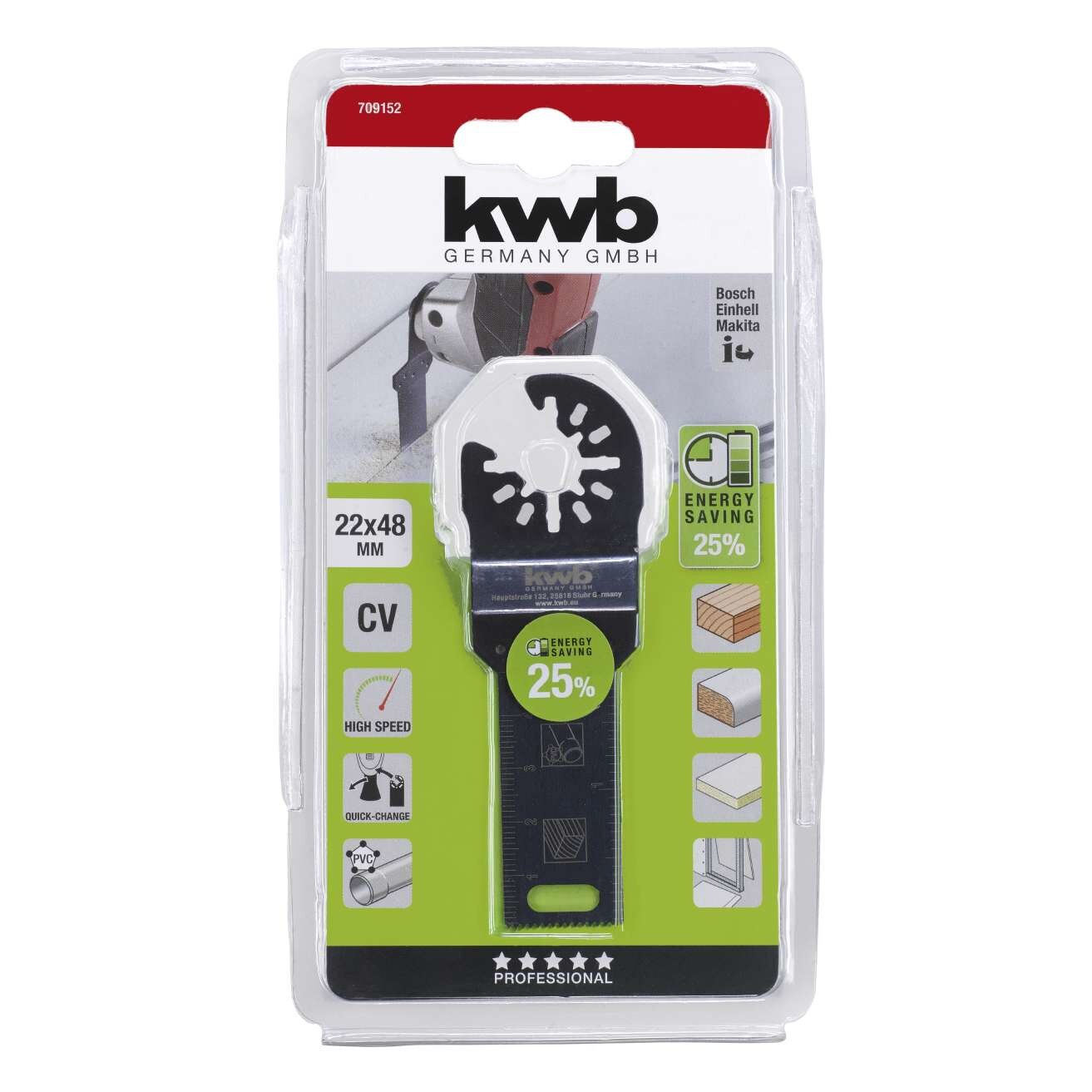 Lama Multifunctional MG, dreapta, latime 22 mm/adancime 48mm pentru lemn si plastic, KWB Professional