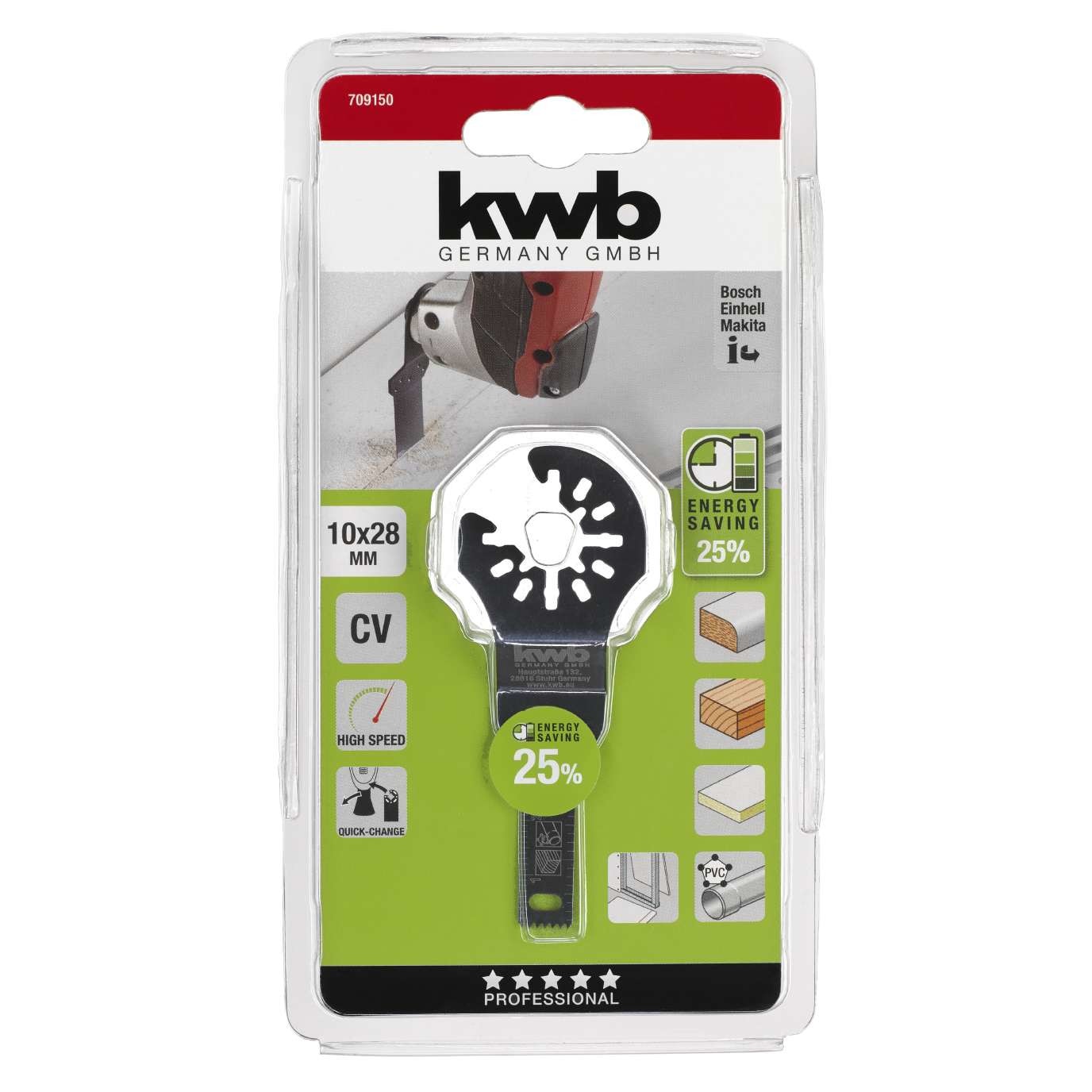 Lama Multifunctional MG, dreapta , latime10 mm/adancime 28mm, pentru lemn si plastic, KWB Professional