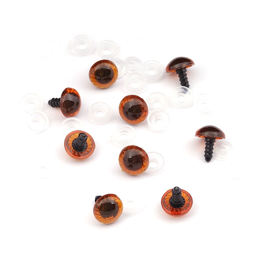 Set 10 ochi creativi maro deschis cu siguranta, 16 mm